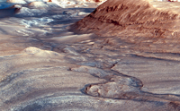 Mars - Curiosity's Route to Gediz Vallis Channel (Rendering)